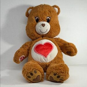 Build-a-Bear/Care Bears Brown Plush Bear with Red Heart Patch - Cuddly Toy